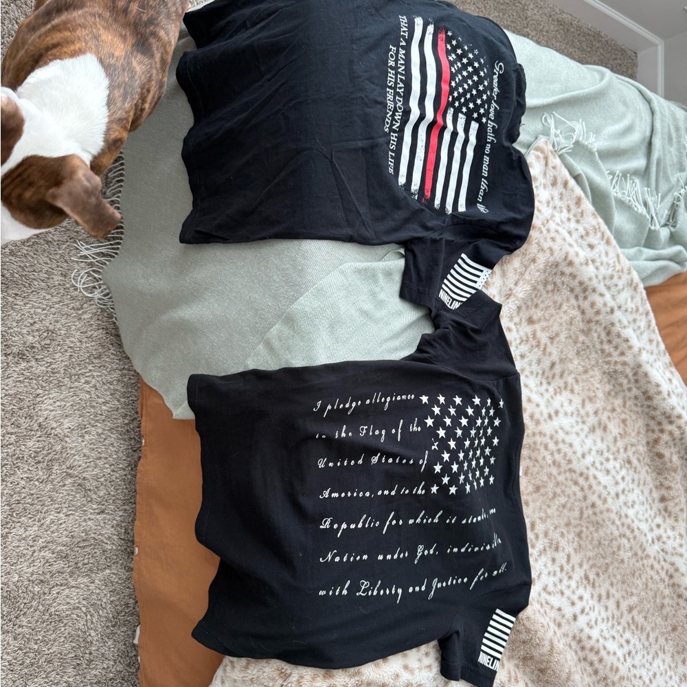 Patriotic Black T-Shirts with American Flag Design